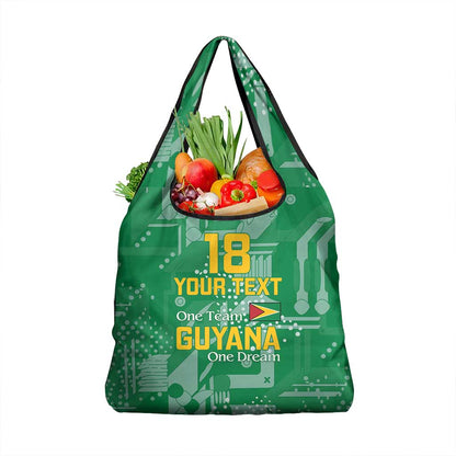 One Team One Game Guyana Football Custom Grocery Bag Pride Of Guyana Green Version - African Pride