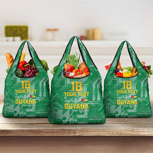One Team One Game Guyana Football Custom Grocery Bag Pride Of Guyana Green Version - African Pride