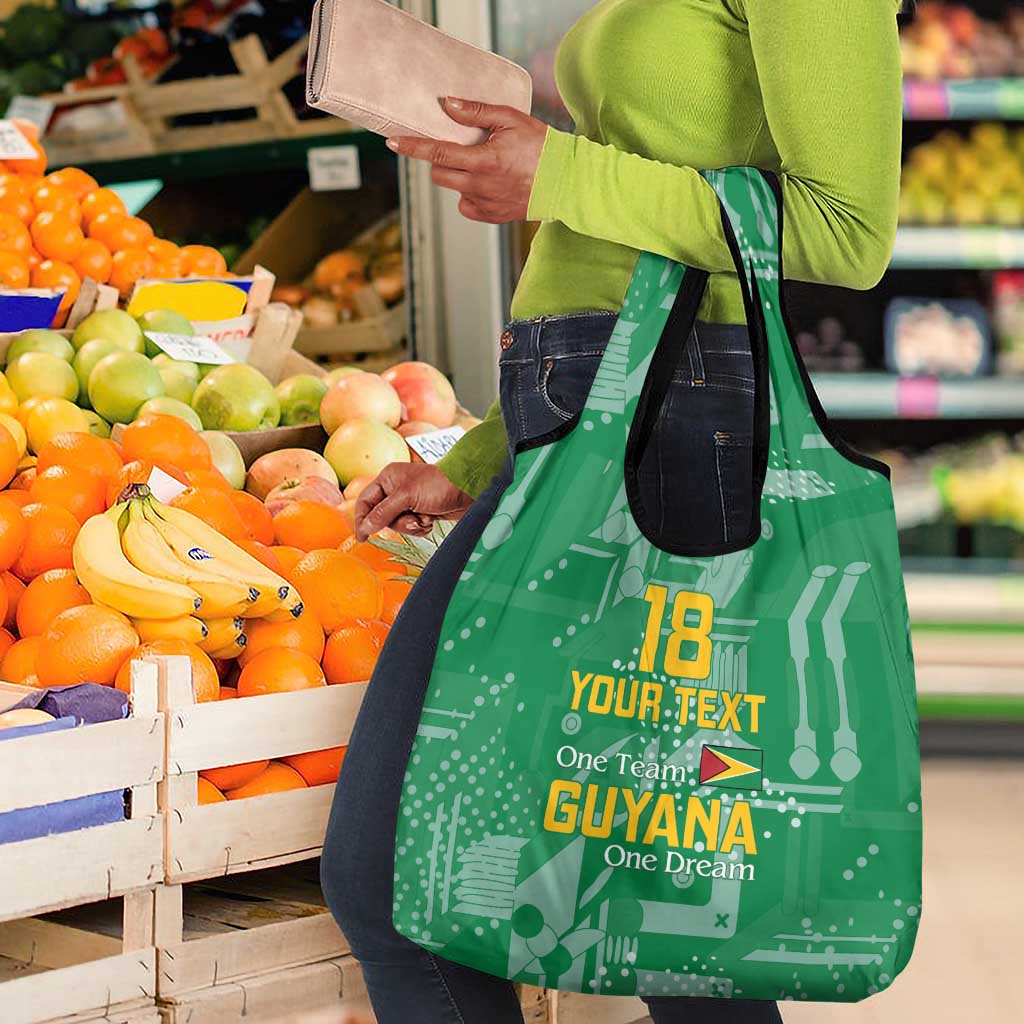 One Team One Game Guyana Football Custom Grocery Bag Pride Of Guyana Green Version - African Pride