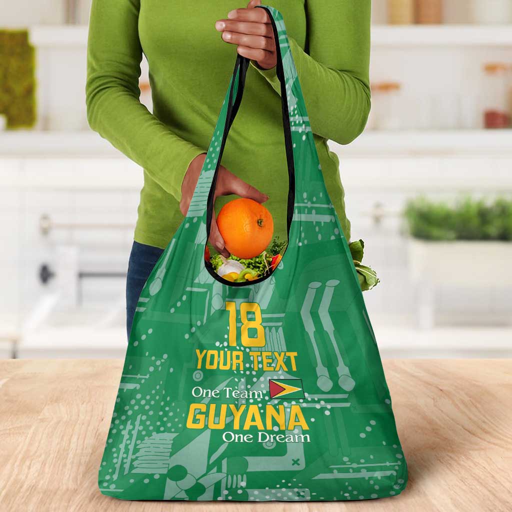 One Team One Game Guyana Football Custom Grocery Bag Pride Of Guyana Green Version - African Pride