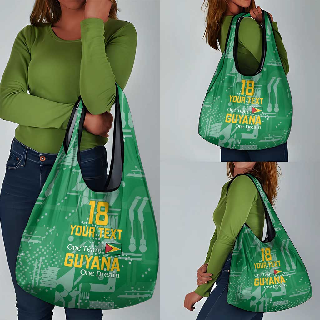 One Team One Game Guyana Football Custom Grocery Bag Pride Of Guyana Green Version - African Pride