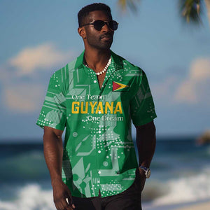 One Team One Game Guyana Football Custom Hawaiian Shirt Pride Of Guyana Green Version - African Pride