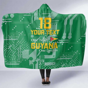 One Team One Game Guyana Football Custom Hooded Blanket Pride Of Guyana Green Version - African Pride