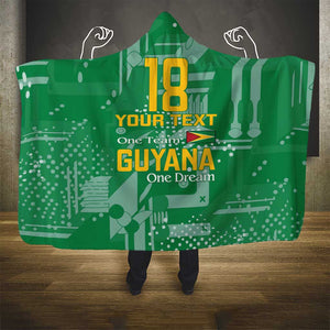 One Team One Game Guyana Football Custom Hooded Blanket Pride Of Guyana Green Version - African Pride