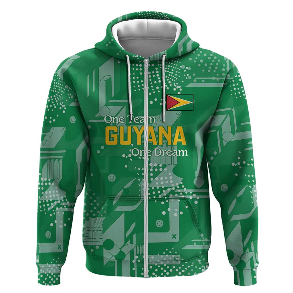 One Team One Game Guyana Football Custom Hoodie Pride Of Guyana Green Version - African Pride