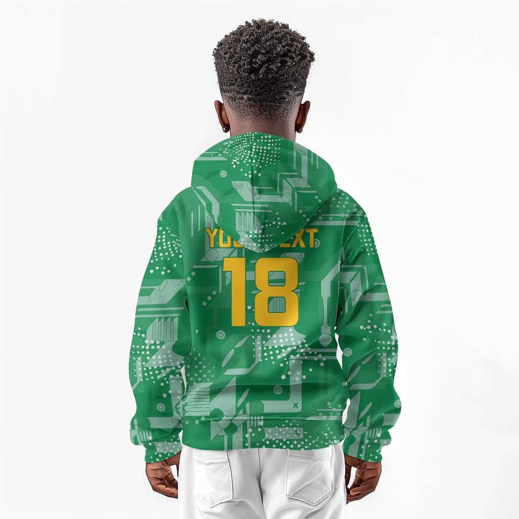 One Team One Game Guyana Football Custom Kid Hoodie Pride Of Guyana Green Version - African Pride