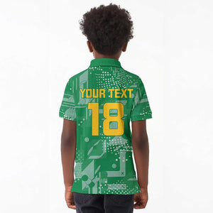One Team One Game Guyana Football Custom Kid Polo Shirt Pride Of Guyana Green Version - African Pride