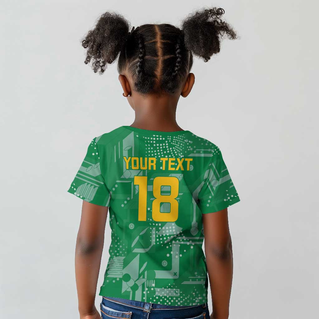 One Team One Game Guyana Football Custom Kid T shirt Pride Of Guyana Green Version - African Pride