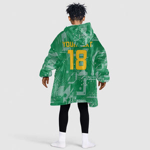 One Team One Game Guyana Football Custom Kid Wearable Blanket Hoodie Pride Of Guyana Green Version - African Pride