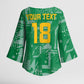 One Team One Game Guyana Football Custom Kimono Sleeve Blouse Pride Of Guyana Green Version