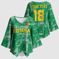 One Team One Game Guyana Football Custom Kimono Sleeve Blouse Pride Of Guyana Green Version