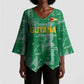 One Team One Game Guyana Football Custom Kimono Sleeve Blouse Pride Of Guyana Green Version