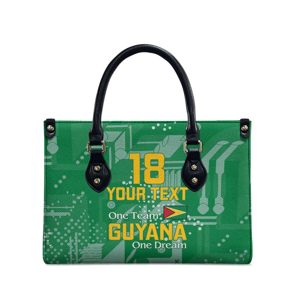 One Team One Game Guyana Football Custom Leather Bag Pride Of Guyana Green Version