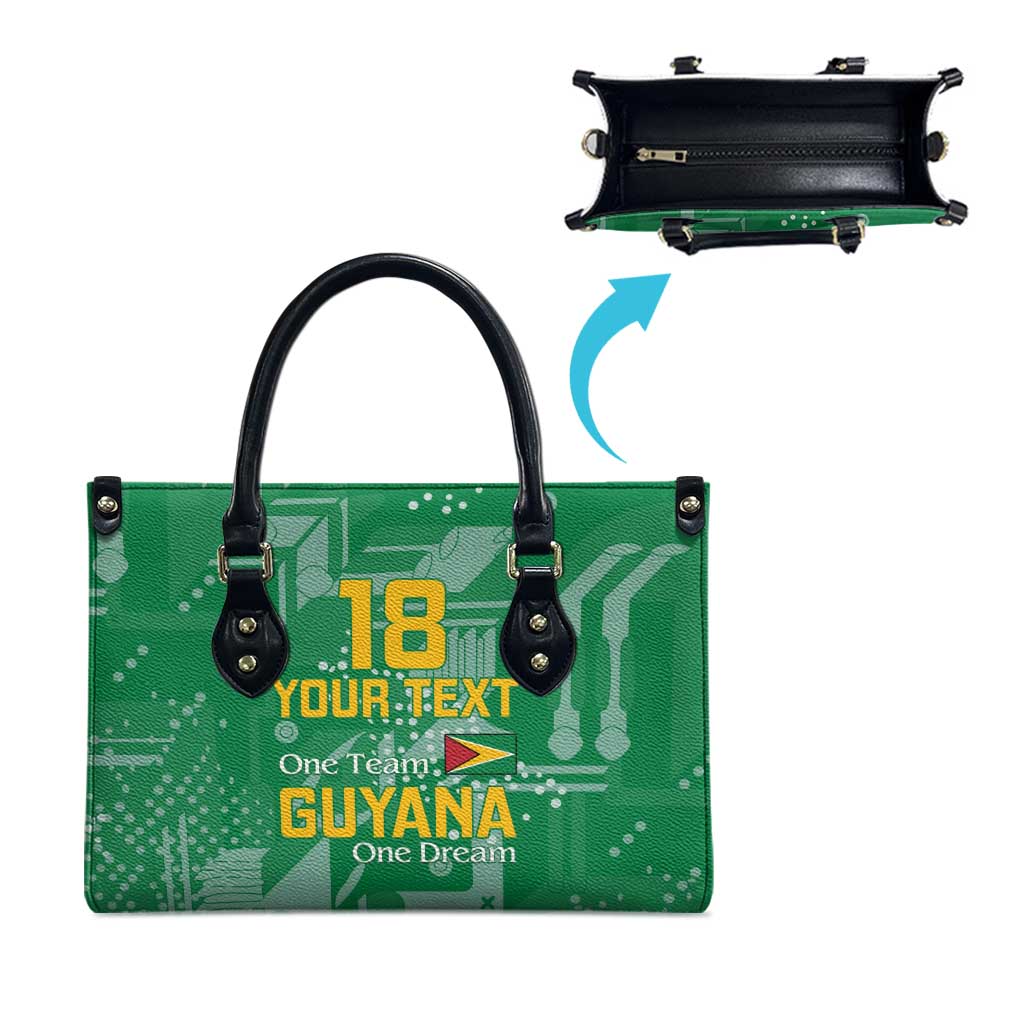 One Team One Game Guyana Football Custom Leather Bag Pride Of Guyana Green Version