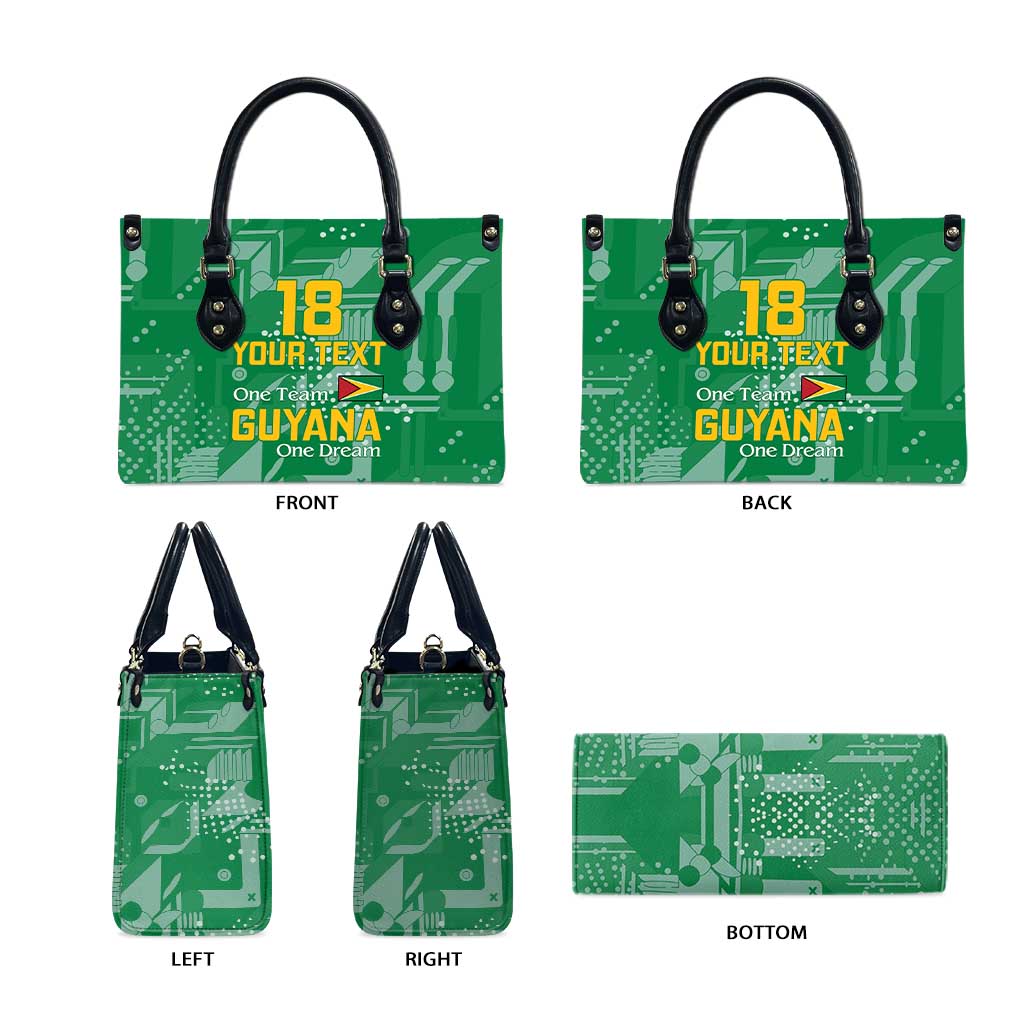 One Team One Game Guyana Football Custom Leather Bag Pride Of Guyana Green Version