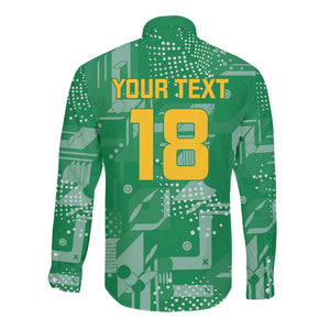 One Team One Game Guyana Football Custom Long Sleeve Button Shirt Pride Of Guyana Green Version - African Pride