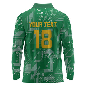 One Team One Game Guyana Football Custom Long Sleeve Polo Shirt Pride Of Guyana Green Version - African Pride