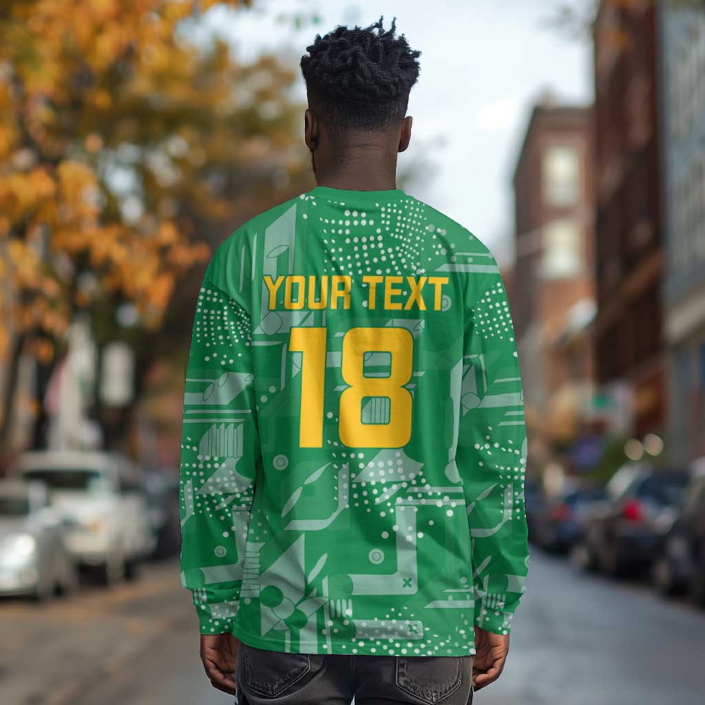 One Team One Game Guyana Football Custom Long Sleeve Shirt Pride Of Guyana Green Version - African Pride