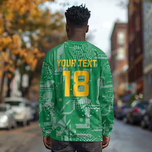 One Team One Game Guyana Football Custom Long Sleeve Shirt Pride Of Guyana Green Version - African Pride