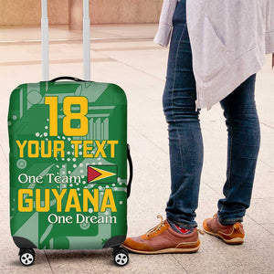 One Team One Game Guyana Football Custom Luggage Cover Pride Of Guyana Green Version - African Pride