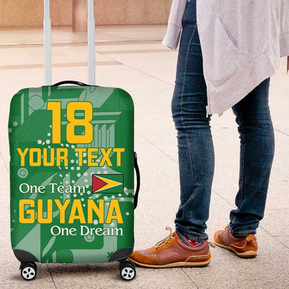 One Team One Game Guyana Football Custom Luggage Cover Pride Of Guyana Green Version - African Pride