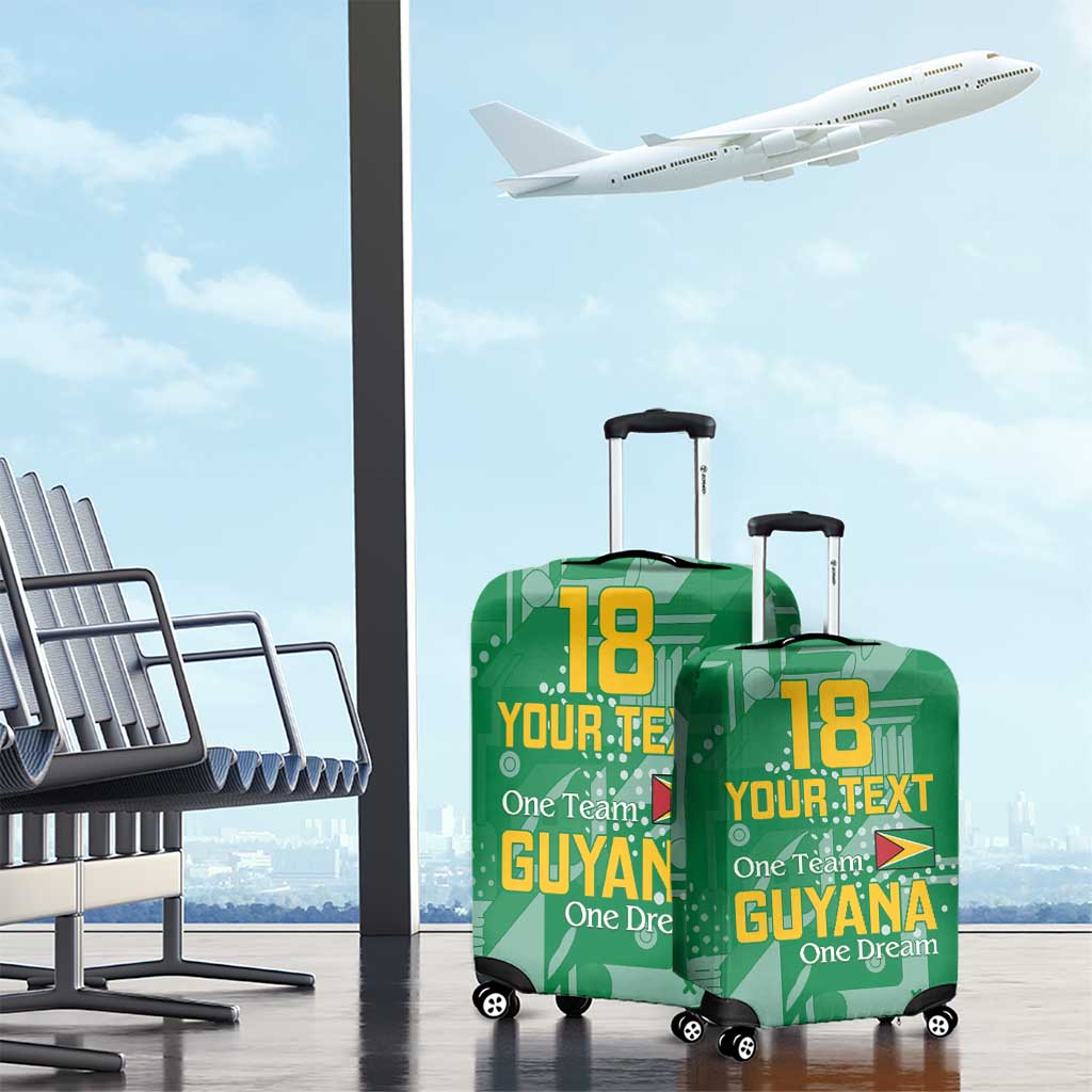 One Team One Game Guyana Football Custom Luggage Cover Pride Of Guyana Green Version - African Pride