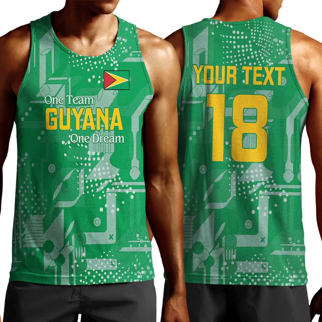 One Team One Game Guyana Football Custom Men Tank Top Pride Of Guyana Green Version - African Pride