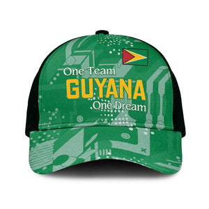 One Team One Game Guyana Mesh Trucker Cap Pride Of Guyana Green Version - African Pride