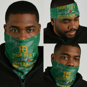 One Team One Game Guyana Football Custom Neck Gaiter Pride Of Guyana Green Version - African Pride