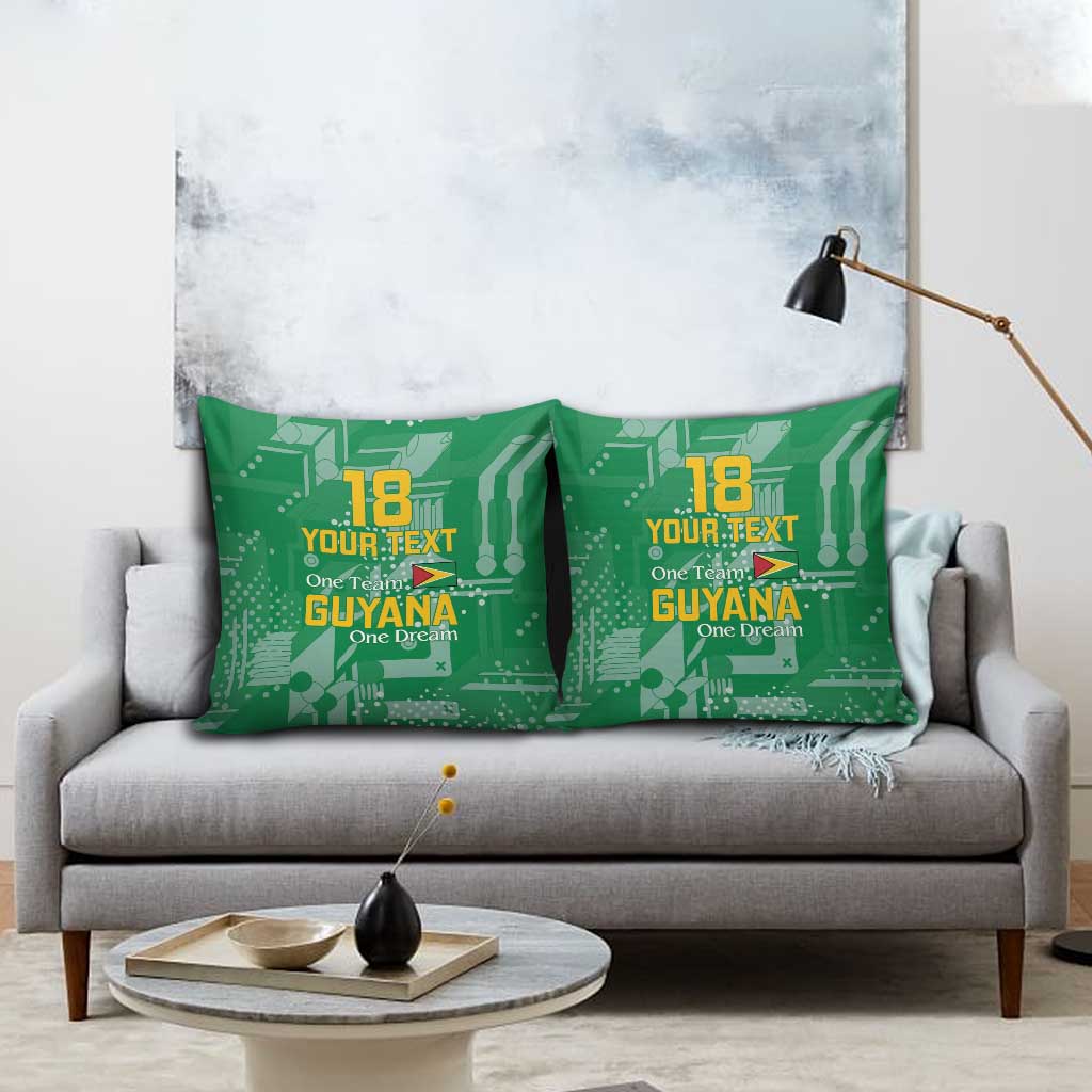 One Team One Game Guyana Football Custom Pillow Cover Pride Of Guyana Green Version