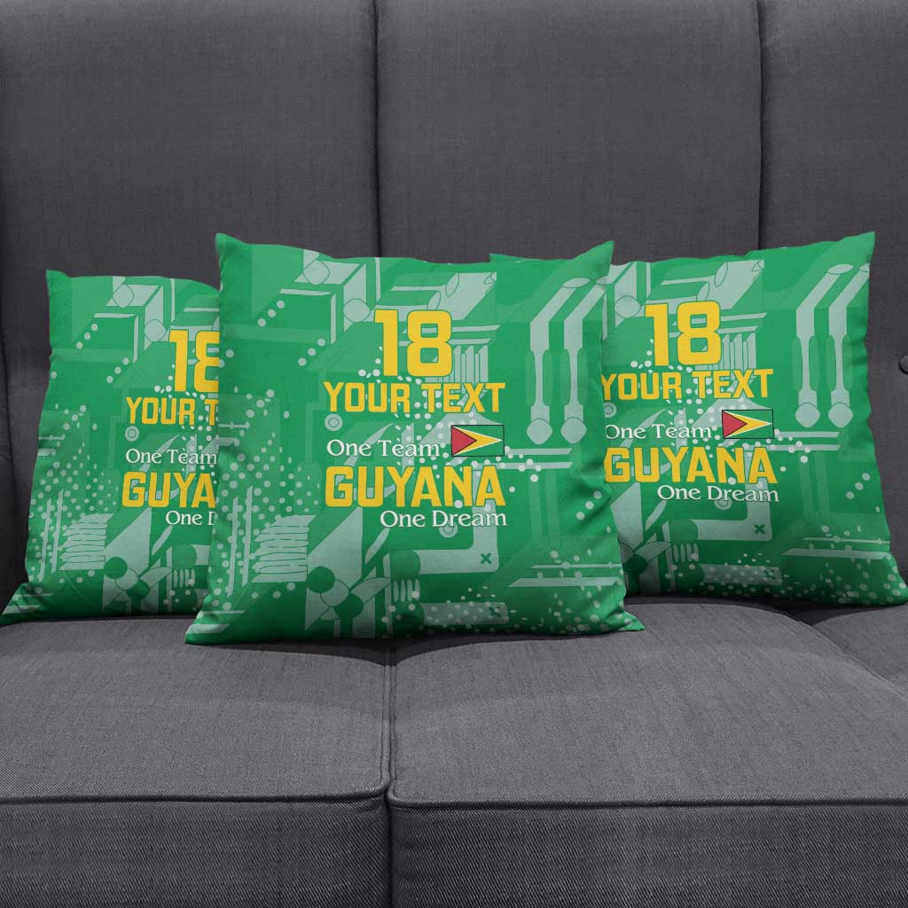 One Team One Game Guyana Football Custom Pillow Cover Pride Of Guyana Green Version