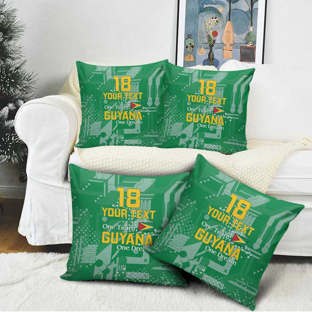 One Team One Game Guyana Football Custom Pillow Cover Pride Of Guyana Green Version