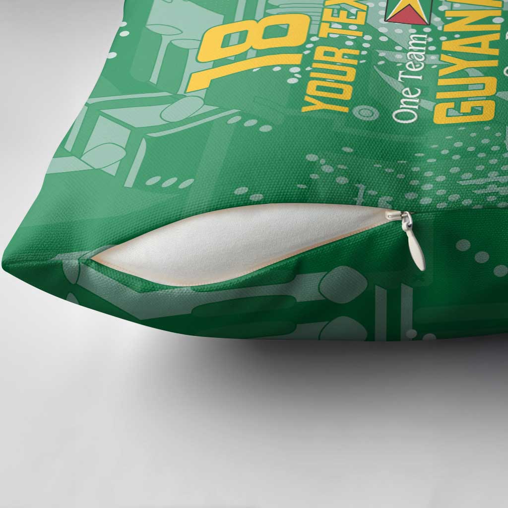 One Team One Game Guyana Football Custom Pillow Cover Pride Of Guyana Green Version