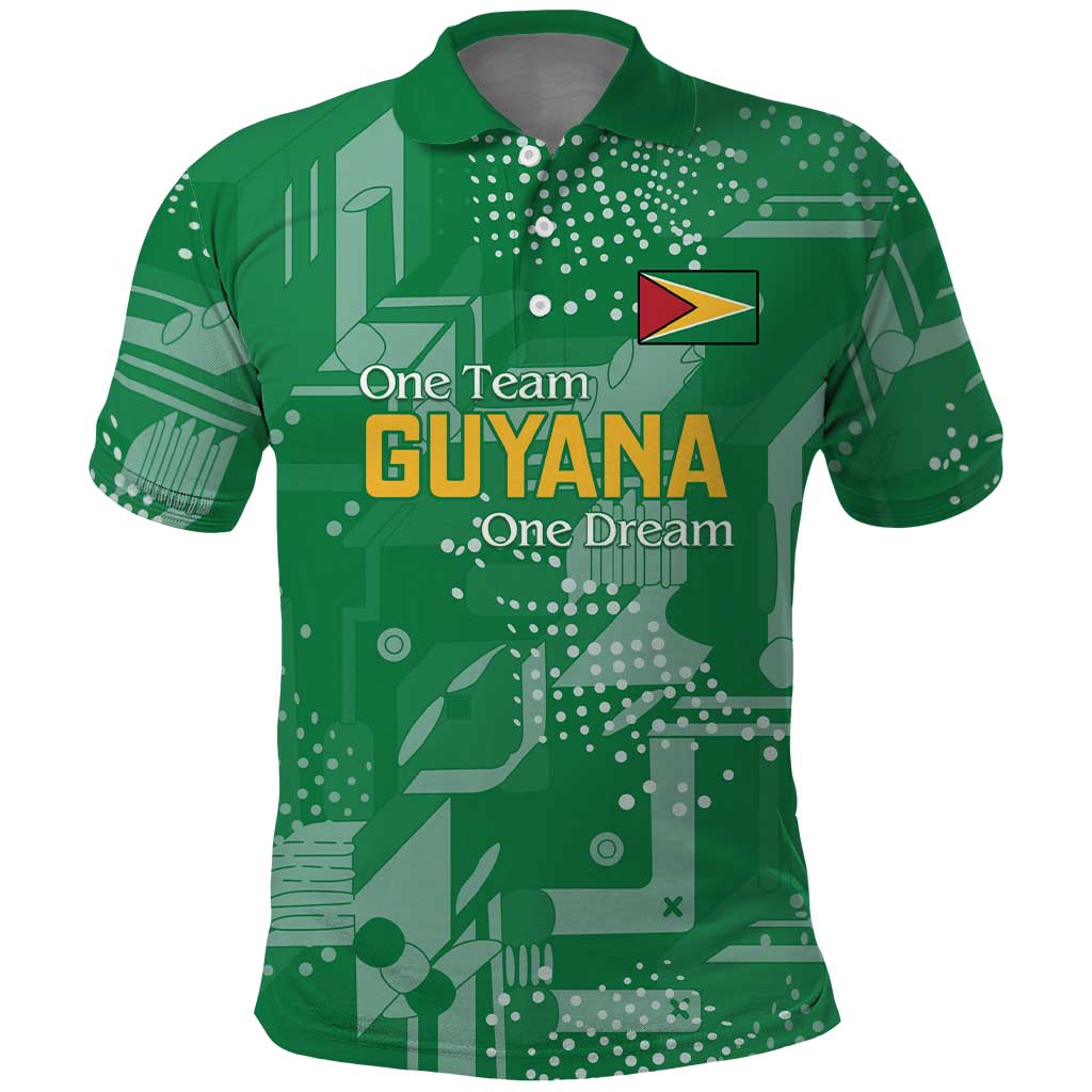 One Team One Game Guyana Football Custom Polo Shirt Pride Of Guyana Green Version - African Pride