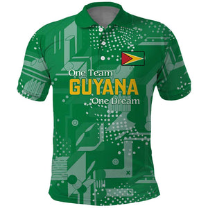 One Team One Game Guyana Football Custom Polo Shirt Pride Of Guyana Green Version - African Pride