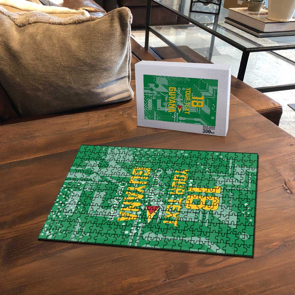 One Team One Game Guyana Football Custom Puzzle Pride Of Guyana Green Version