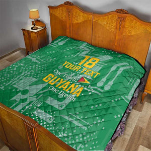 One Team One Game Guyana Football Custom Quilt Pride Of Guyana Green Version - African Pride