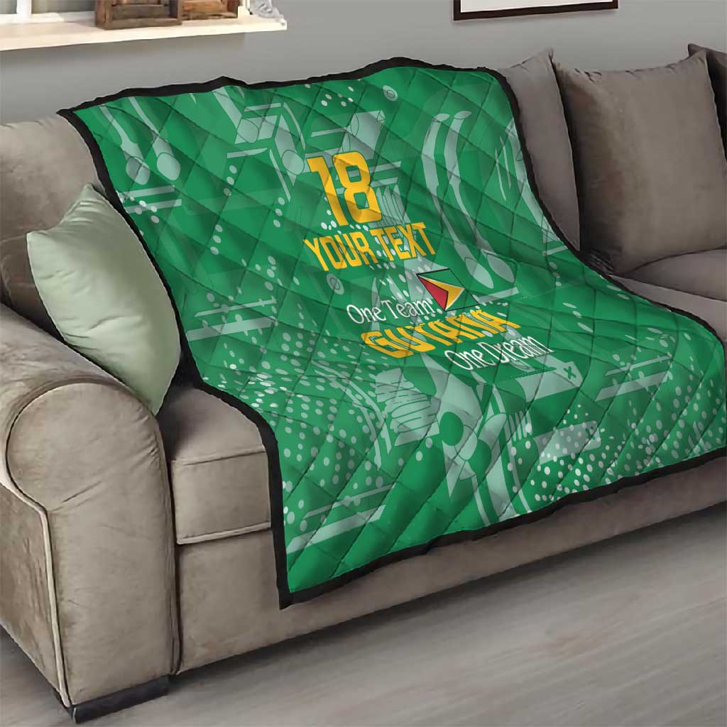 One Team One Game Guyana Football Custom Quilt Pride Of Guyana Green Version - African Pride