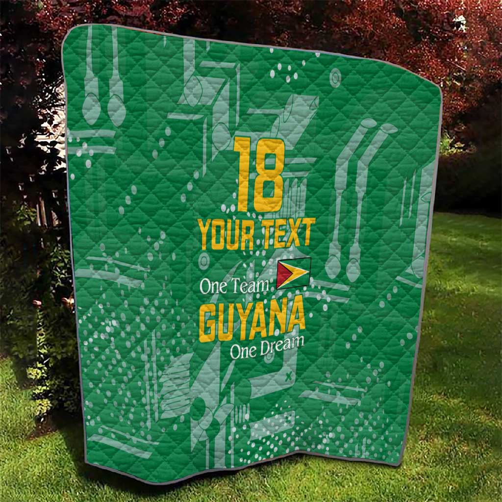 One Team One Game Guyana Football Custom Quilt Pride Of Guyana Green Version - African Pride