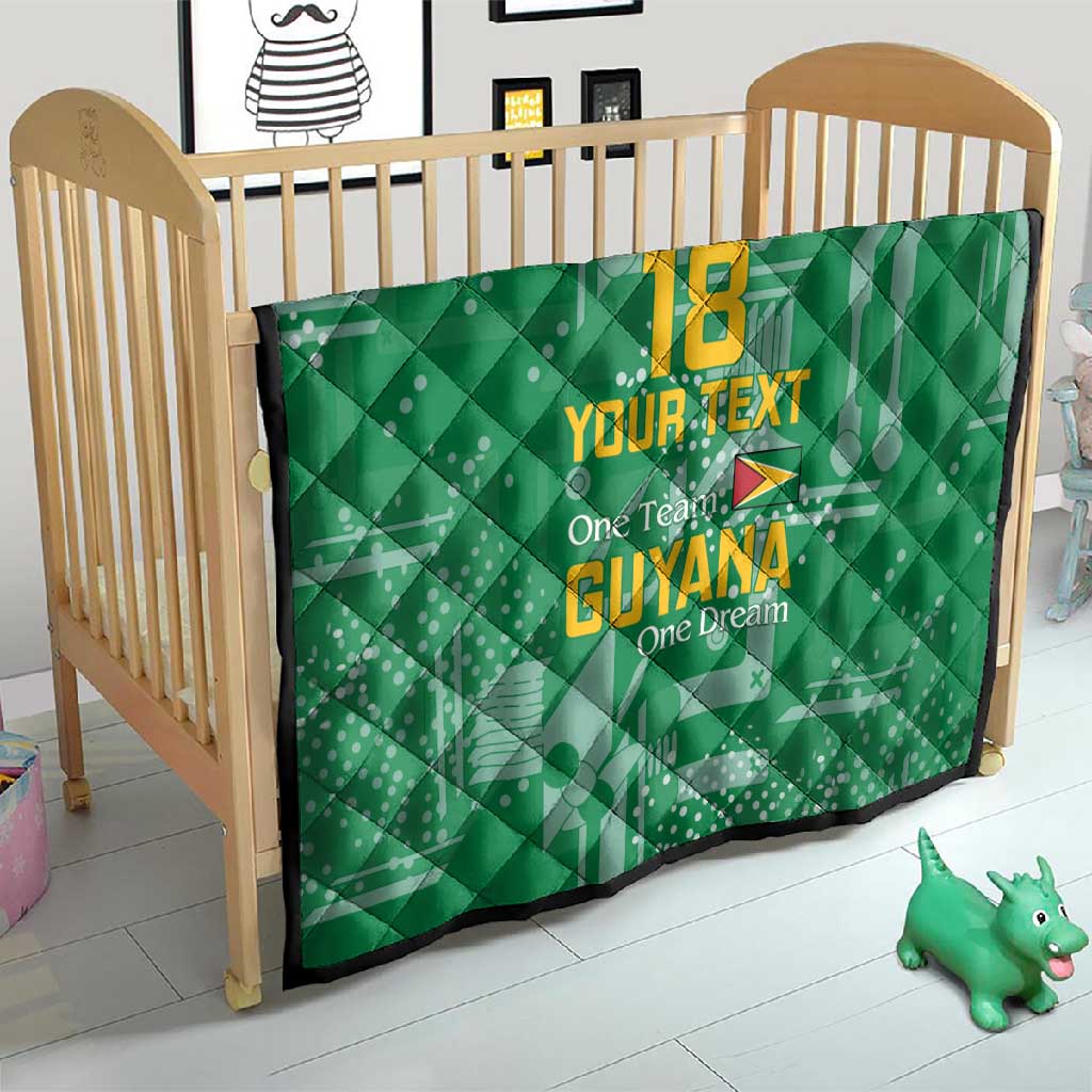 One Team One Game Guyana Football Custom Quilt Pride Of Guyana Green Version - African Pride
