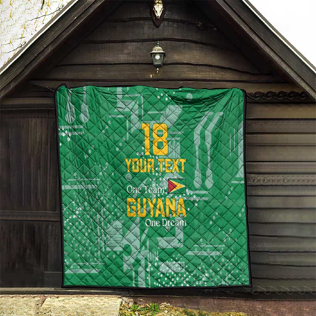 One Team One Game Guyana Football Custom Quilt Pride Of Guyana Green Version - African Pride