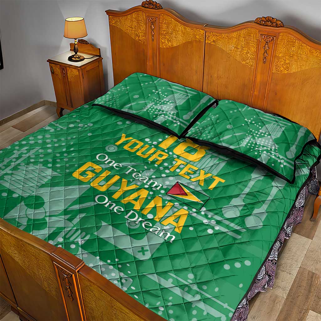 One Team One Game Guyana Football Custom Quilt Bed Set Pride Of Guyana Green Version - African Pride