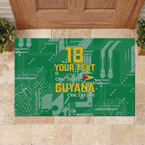 One Team One Game Guyana Football Custom Rubber Doormat Pride Of Guyana Green Version - African Pride