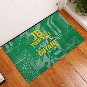 One Team One Game Guyana Football Custom Rubber Doormat Pride Of Guyana Green Version - African Pride