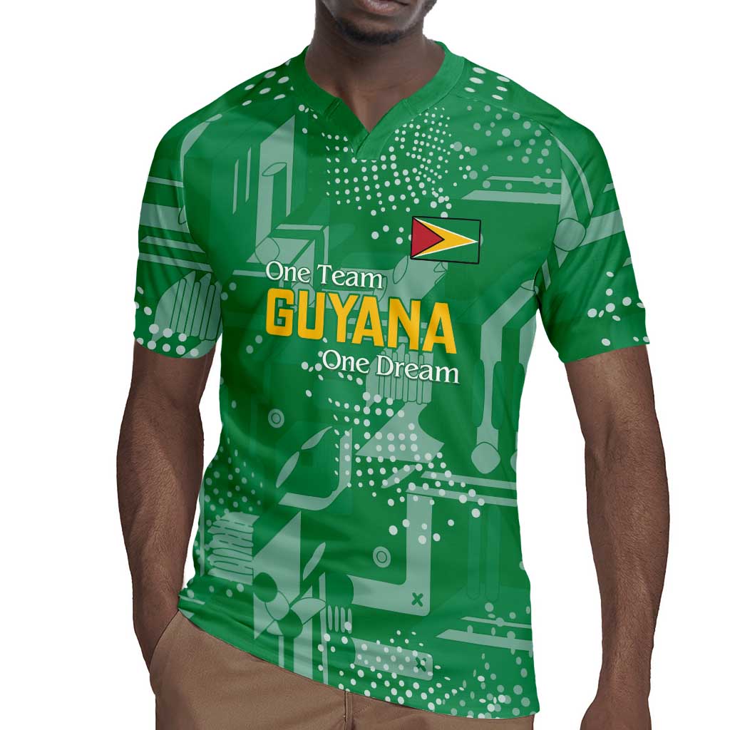 One Team One Game Guyana Football Custom Rugby Jersey Pride Of Guyana Green Version - African Pride