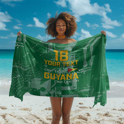 One Team One Game Guyana Football Custom Sarong Pride Of Guyana Green Version - African Pride