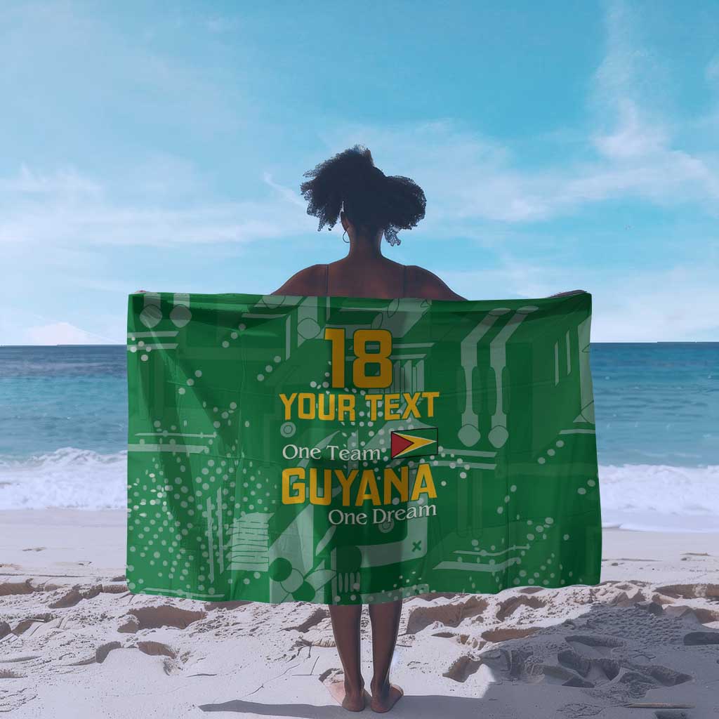 One Team One Game Guyana Football Custom Sarong Pride Of Guyana Green Version - African Pride