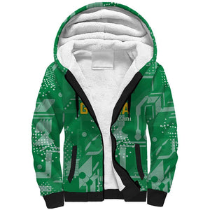 One Team One Game Guyana Football Custom Sherpa Hoodie Pride Of Guyana Green Version - African Pride