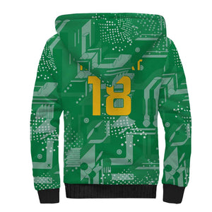 One Team One Game Guyana Football Custom Sherpa Hoodie Pride Of Guyana Green Version - African Pride