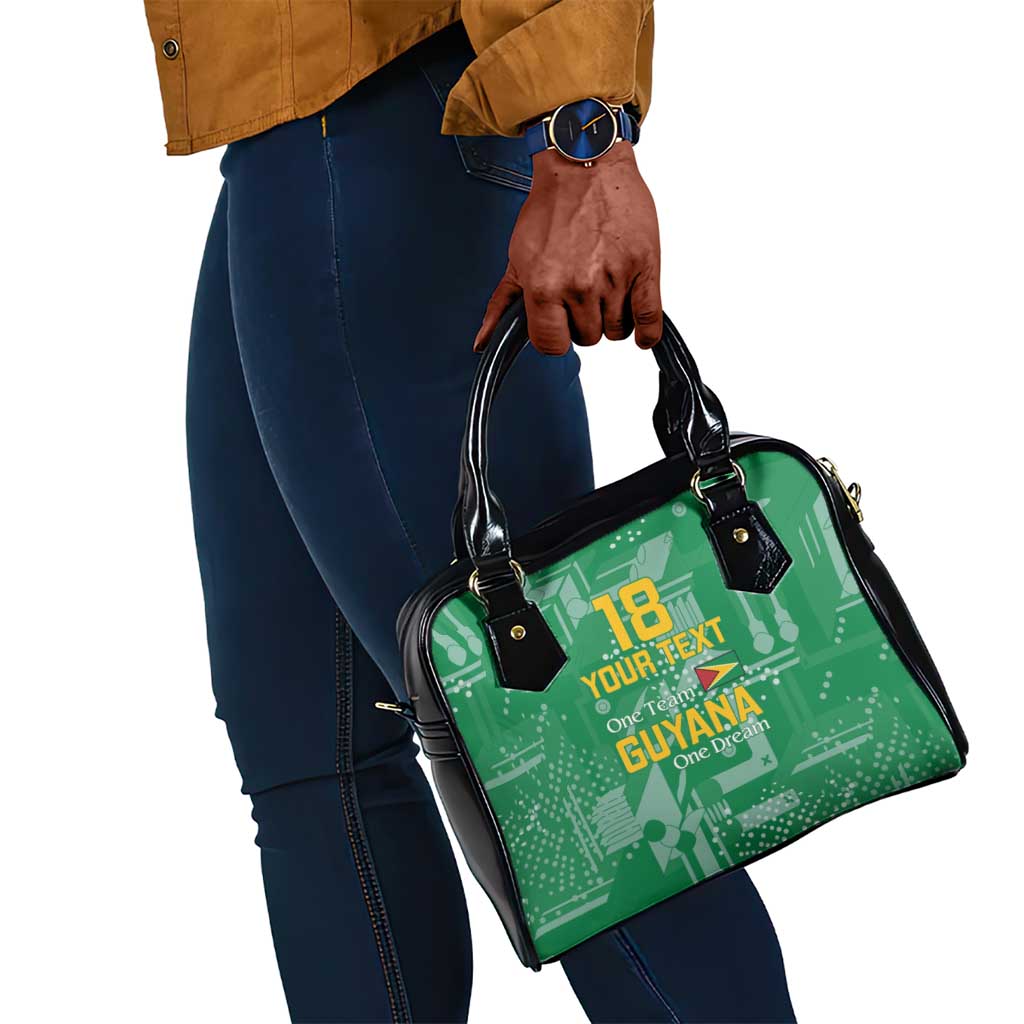 One Team One Game Guyana Football Custom Shoulder Handbag Pride Of Guyana Green Version - African Pride
